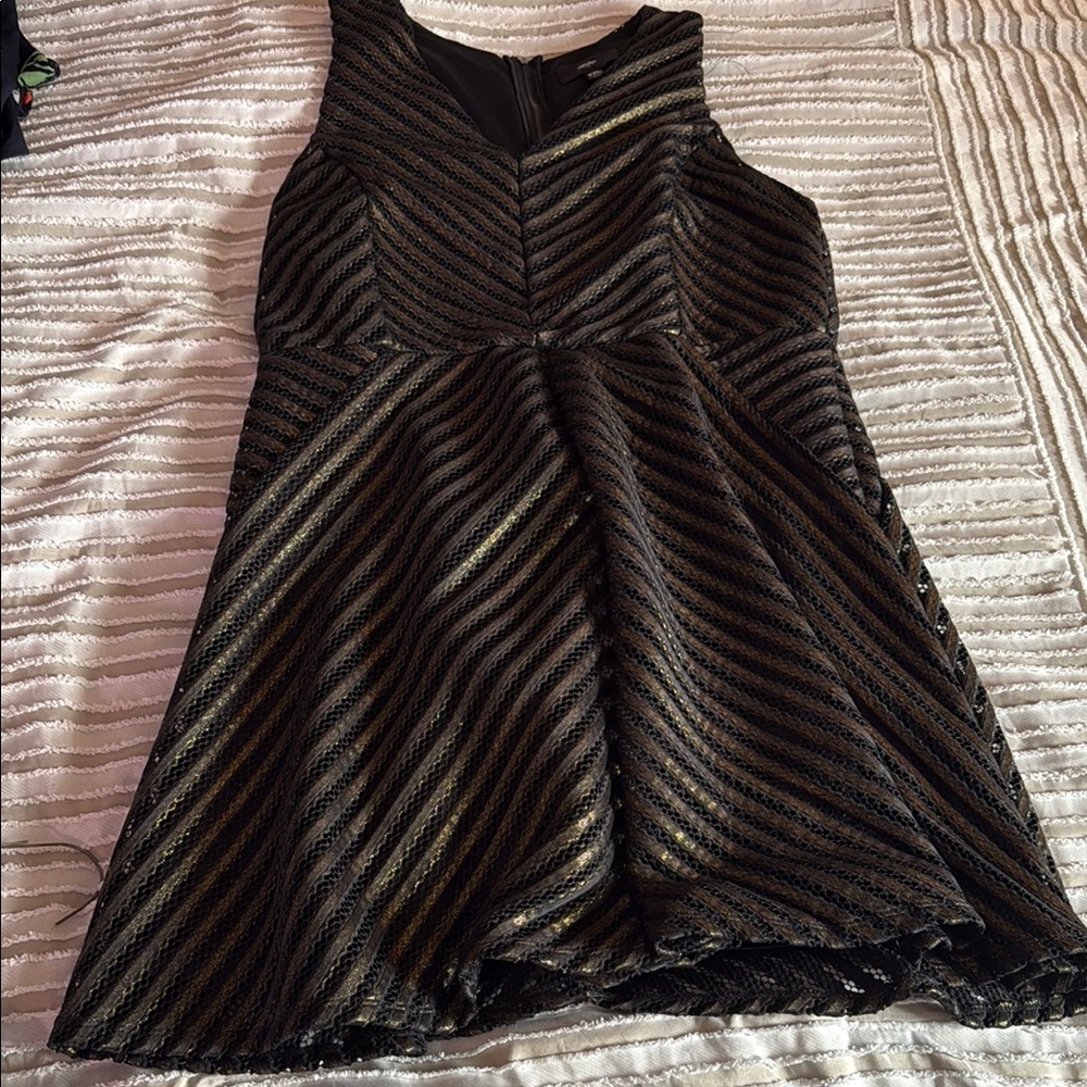 Mossimo Supply Co Black and Gold Fit and Flare Cocktail Dress
